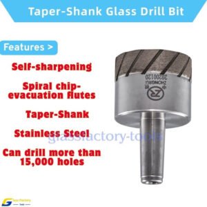 Self-Sharpening Spiral-Grooved Stainless Steel Taper-Shank Glass Drill Bit