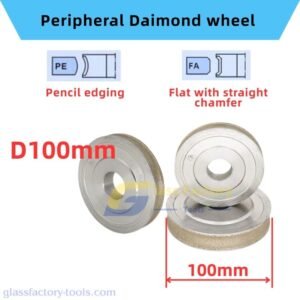 D100mm FA and PE Peripheral Daimond wheel Pencil edging/Flat with straight chamfer