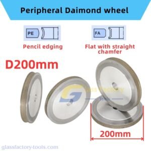 D200mm FA and PE Peripheral Daimond wheel Pencil edging/Flat with straight chamfer