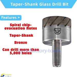 Spiral-Grooved Bronze Taper-Shank Glass Drill Bit