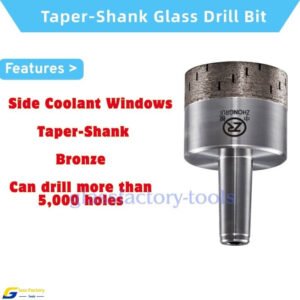 Bronze Taper-Shank Glass Drill Bit with Side Coolant Windows