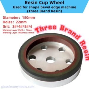 Three Brand Resin Cup Grinding Wheel For Shape Bevel Edge Machine